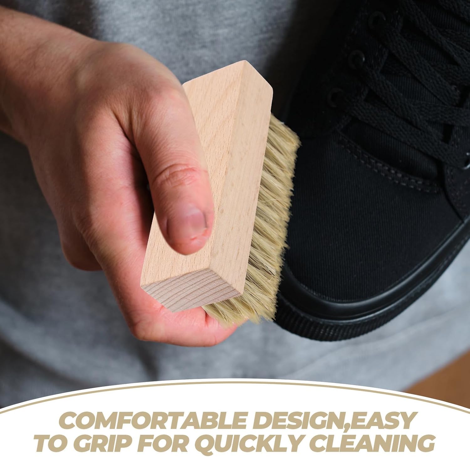 Solid Wood Shoes Cleaning Brush for Sneakers and Shoe Edges