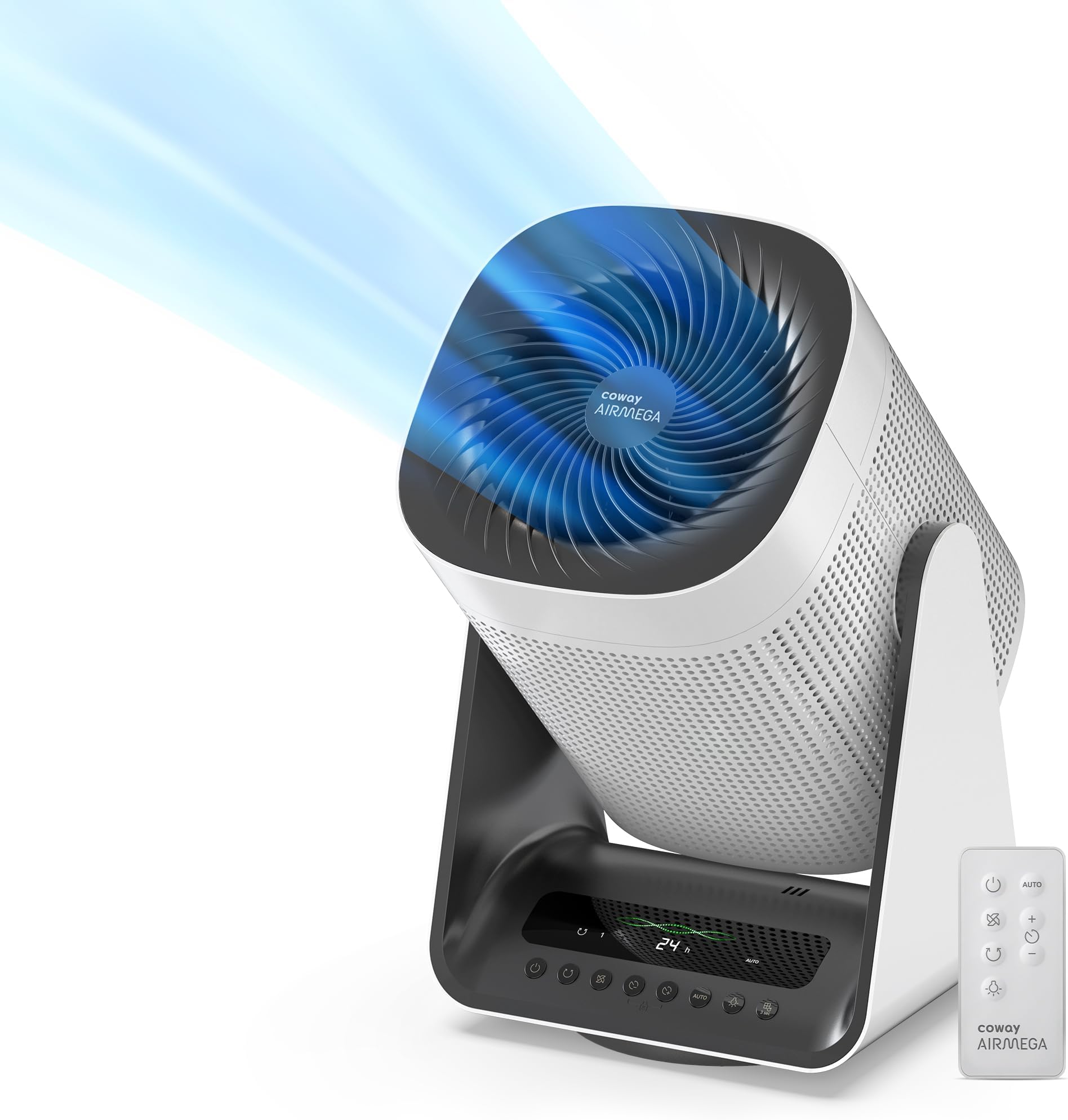 CowayAir Purifier for Home Bedroom, Multi-Angle 360 Purification, Remote Control, Removes up to 99.999% of Harmful Particles down to 0.01 µm, HEPA Filter with Smart Sensor - Airmega AIM