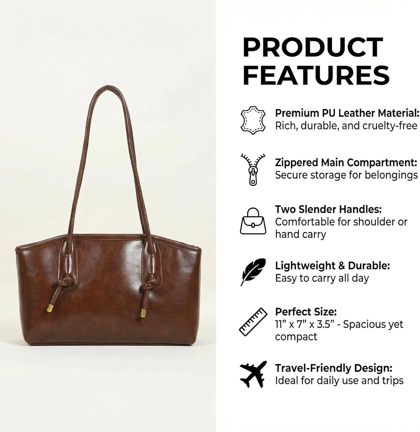 Vintage Shoulder Bag for Women,Y2k Fall Purse With Top Handle Leather Hobo Handbag Small Shoulder Bag for fall 2025 - Image 5