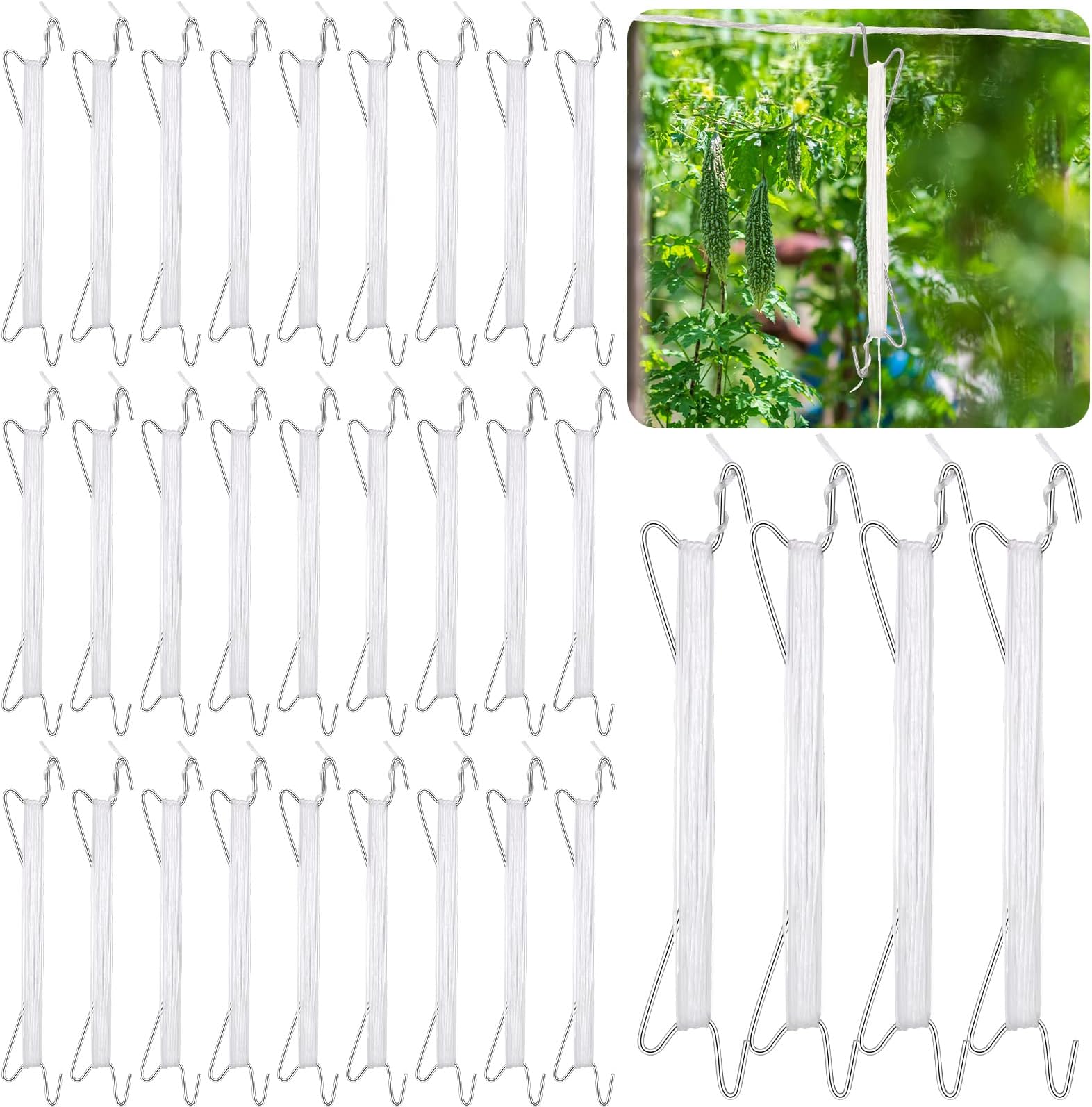 Rtteri 30 Pcs Plant Climbing Hooks Tomato Support J Hook Garden Hooks Tomato