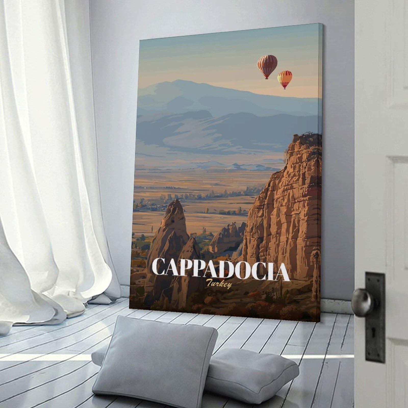 Junmoney Decorative Wall Artwork Cappadocia Turkey Travel, 12x18inch(30x45cm), for Lounge, Bedroom Or Personal Spaces, Gift Idea for Housewarming And Birthdays