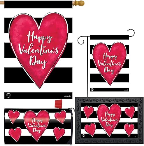 Briarwood Lane - Colección de diseño de corazón de San Valentín a rayas