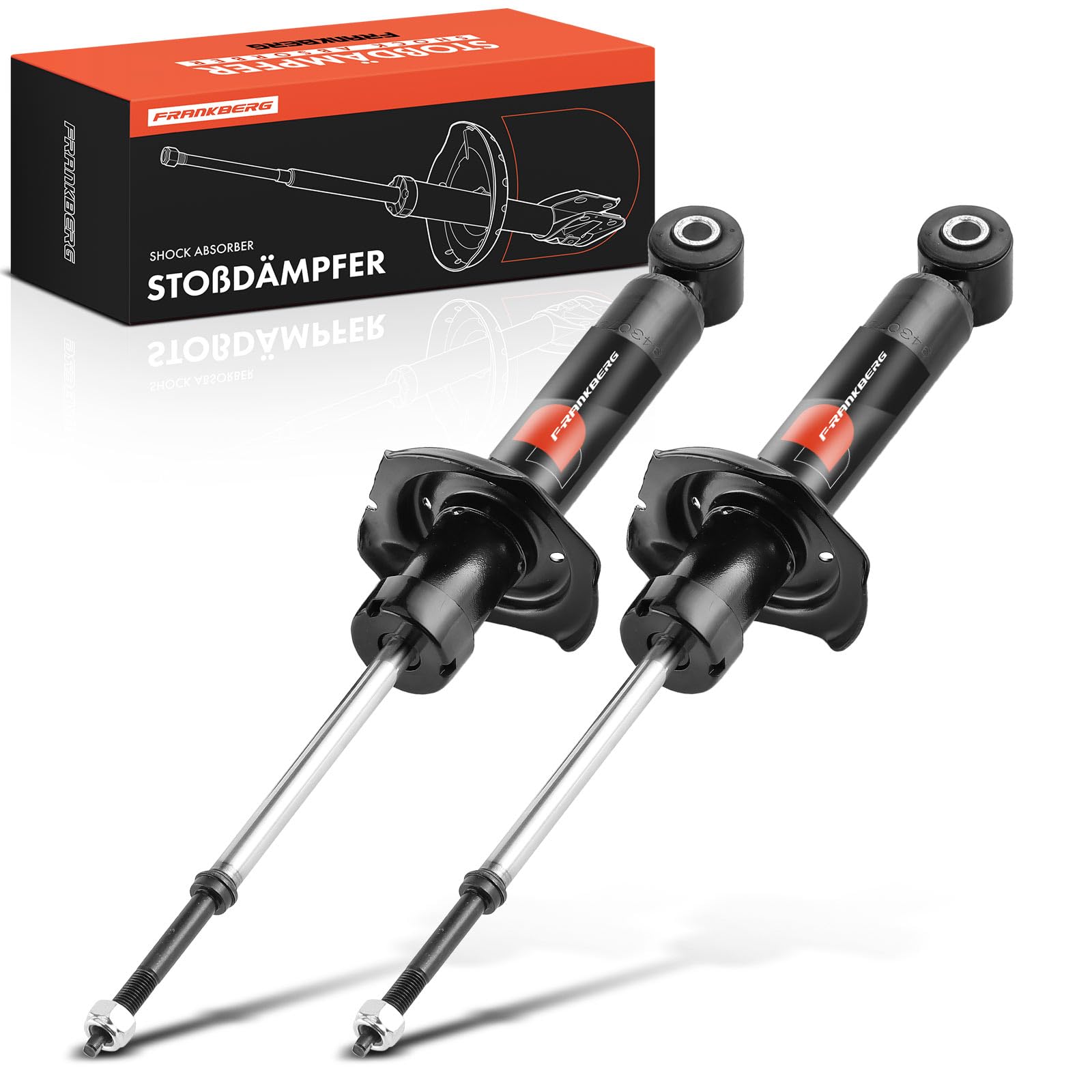 Frankberg 2 amortiguadores traseros 389 mm presión de gas 56210BM400 | Compatible con: Almera II N16, Almera II Hatchback N16