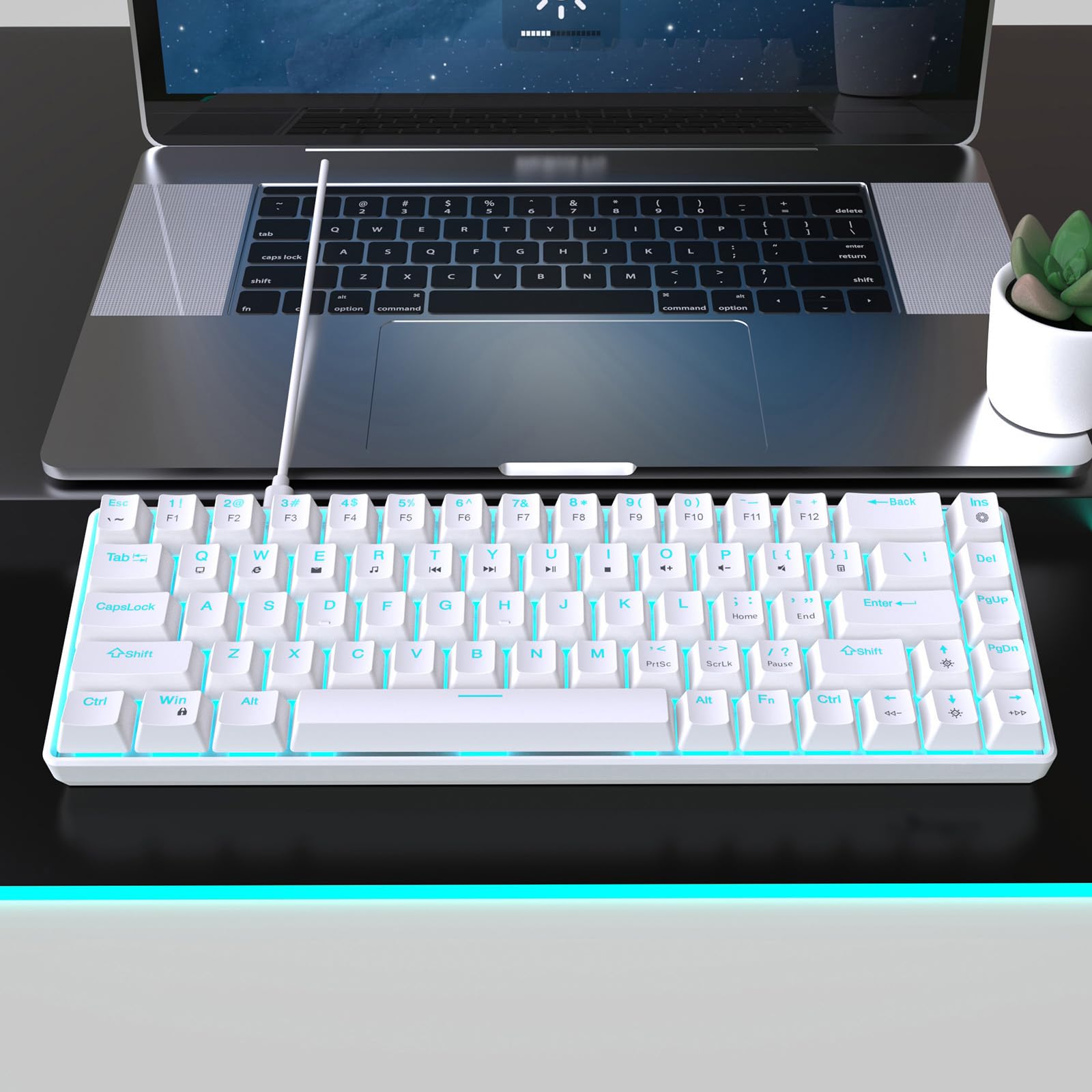 68Keys Tastiera Meccanica Double Shot Iniezioni con Opzione Backlits per PC Gamers USB C Piccola Tastiera da Gioco