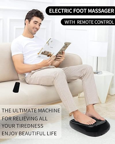 Miniatura 2 de FANRUO Máquina masajeadora de pies con control remoto, velocidad de vibración ajustable, masajeador eléctrico de pies, aumenta las circulaciones,