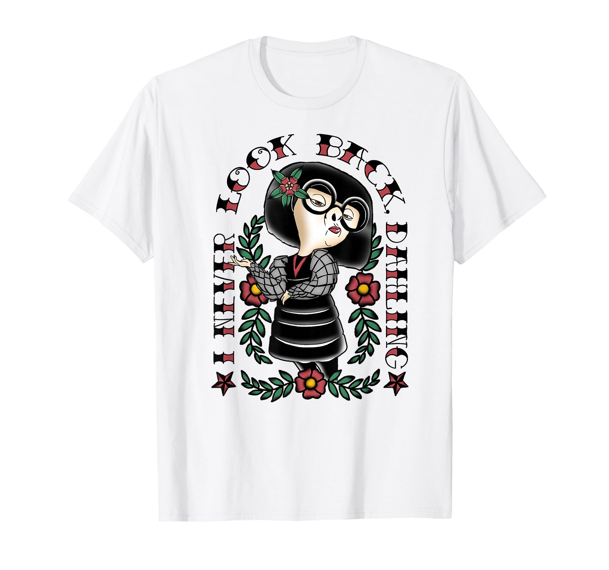 Pixar The Incredibles Edna Never Look Back Tattoo T-Shirt