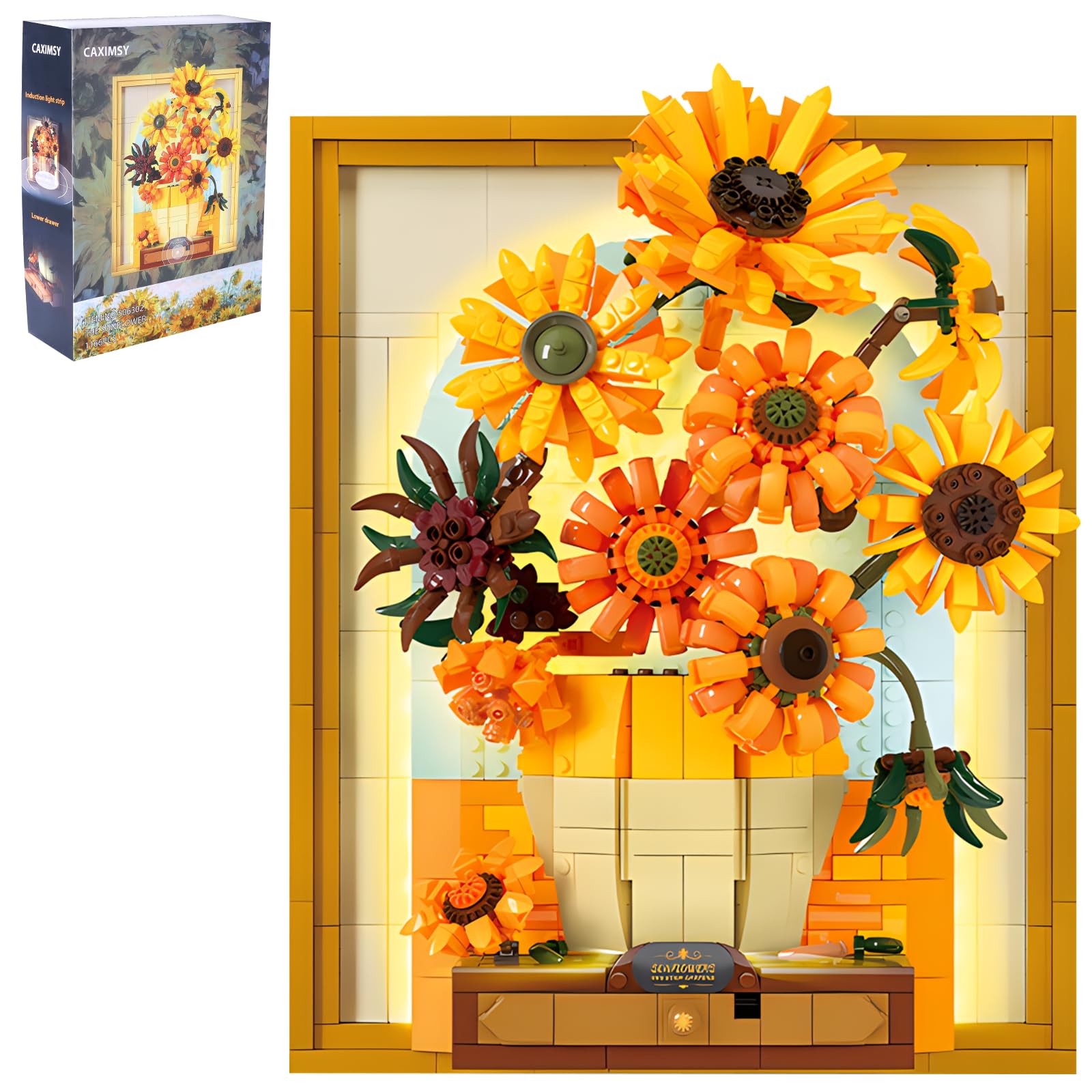 Amazon.com: CAXIMSY Flowers Sunflower Building Block Sets Crafts