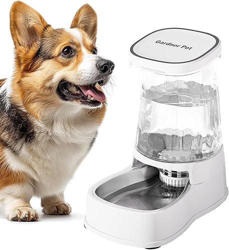 Miniatura 15 de Gardner Pet Dispensador Automático de Agua por Gravedad para Perros, 1.0 Galón 100% Libre de BPA Dispensador de Tazón de Agua para Perros, Fuente de