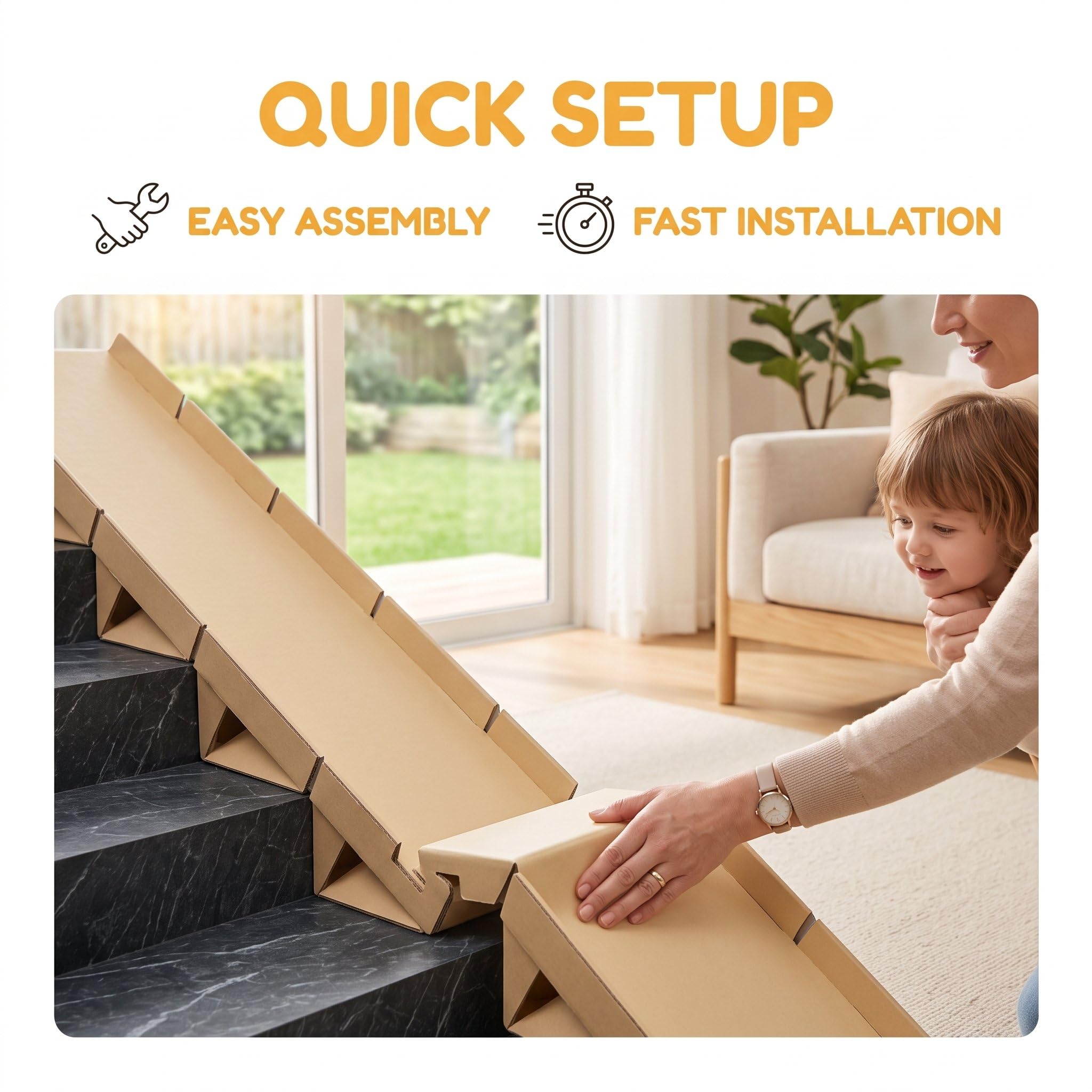 Treppenrutsche für – Indoor Outdoor Rutsche & Rutschbahn Treppe, 4 Meter lang