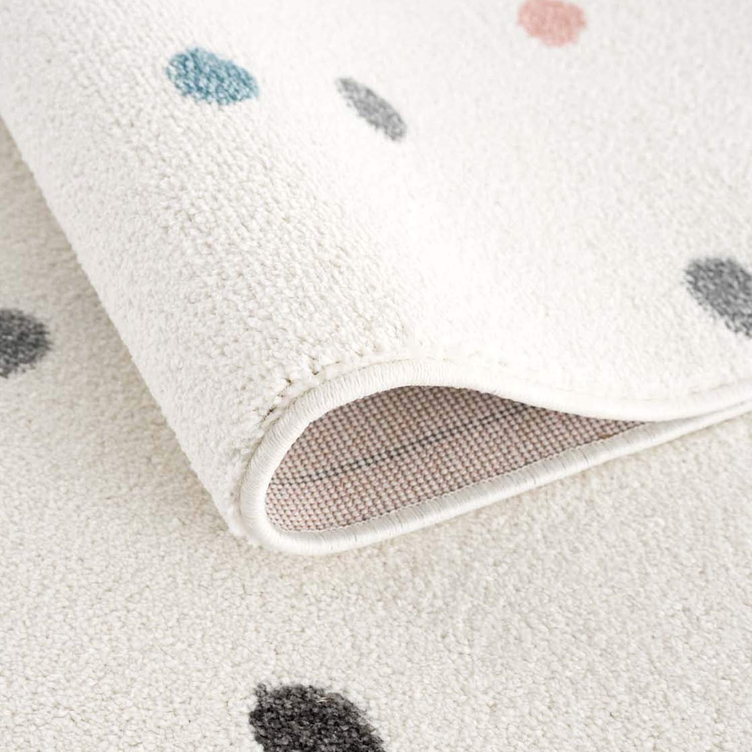 carpet city Dywan do pokoju dziecięcego 160 x 230 cm – dywan dziecięcy, kremowy, kolorowy, w kropki, konfetti, dywan do zabawy dla dzieci, dekoracja pokoju dziecięcego