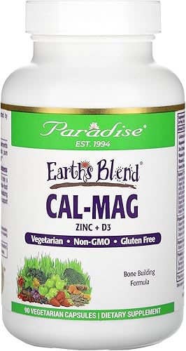 Paradise Herbs Earth's Blend - Suplemento de cal-Mag que apoya la salud ósea, vegano, sin OMG, sin gluten, 90 cápsulas vegetarianas
