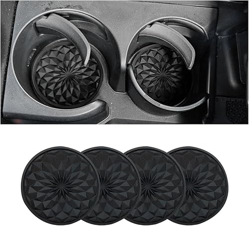 Paquete de 4 posavasos para automóvil, portavasos universales antideslizantes para vehículos, tapete de silicona para portavasos de automóvil,