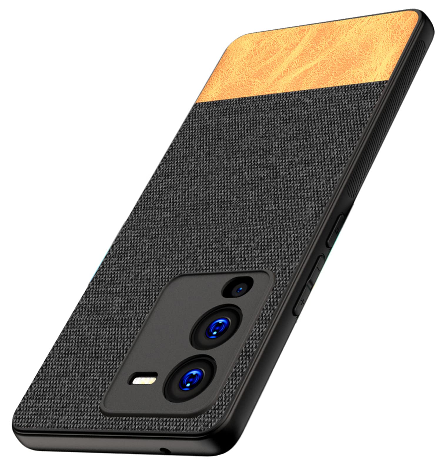 Kapa Soft Fabric & Leather Hybrid Protective Case Cover for Vivo V25 PRO (5G) (Black,Brown) (B0B658FYM8) Amazon Price History, Amazon Price Tracker