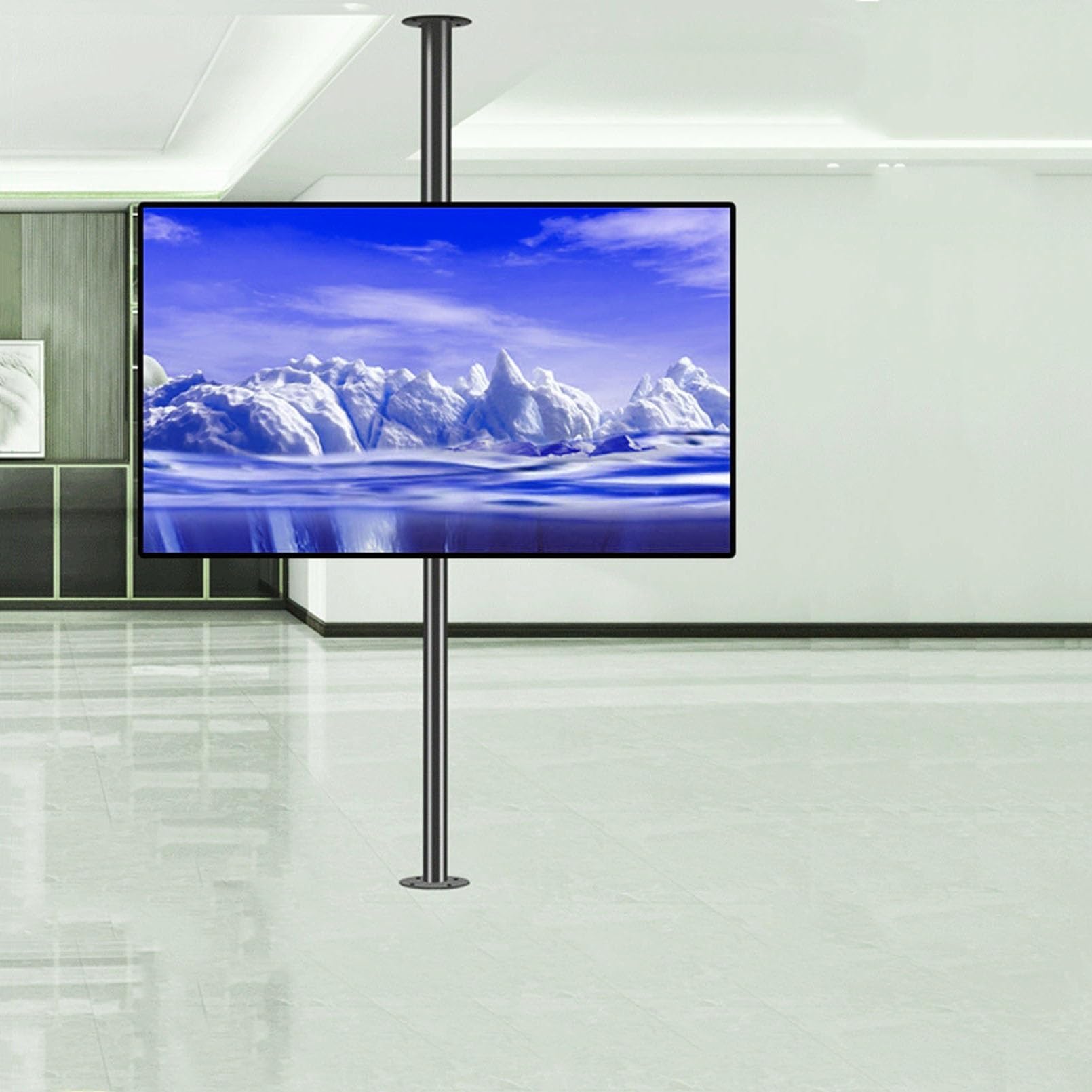 Supporto da Pavimento per TV LCD - Supporto TV telescopico, TV LCD con Rotazione a 360 Gradi, Telaio da Pavimento Girevole, Parete divisoria Girevole, Mobile TV Gir,32-75 Inches Tv-2000-2950MM