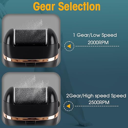 Miniatura 4 de Limpiador eléctrico de pies, kit de pedicura 17 en 1, removedor de callos para pies, lima eléctrica de pies para piel seca y muerta, 3 rodillos,