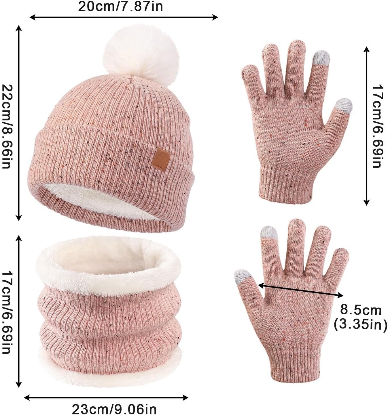 Winter Hat Scarf Gloves Set Infant Comfortable Soft Thermal Warm