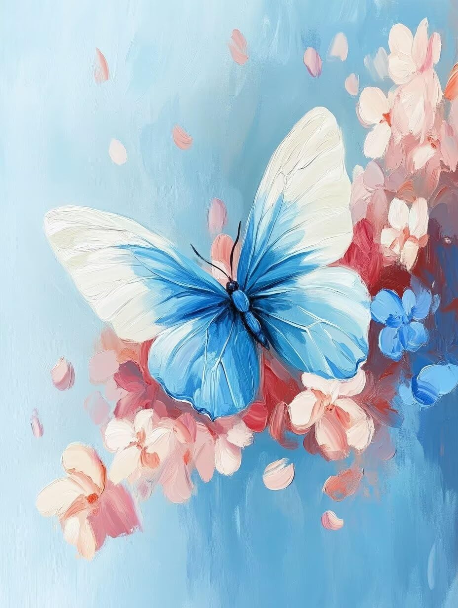 5D Diamond Painting Farfalla Diamond Painting Kit Completo, DIY Disegni con Perline da Attaccare Flower, Diamantini Crystal Art, Strass Ricamo a Punto Croce per Decorazione Casa 80x110cm 5-6562