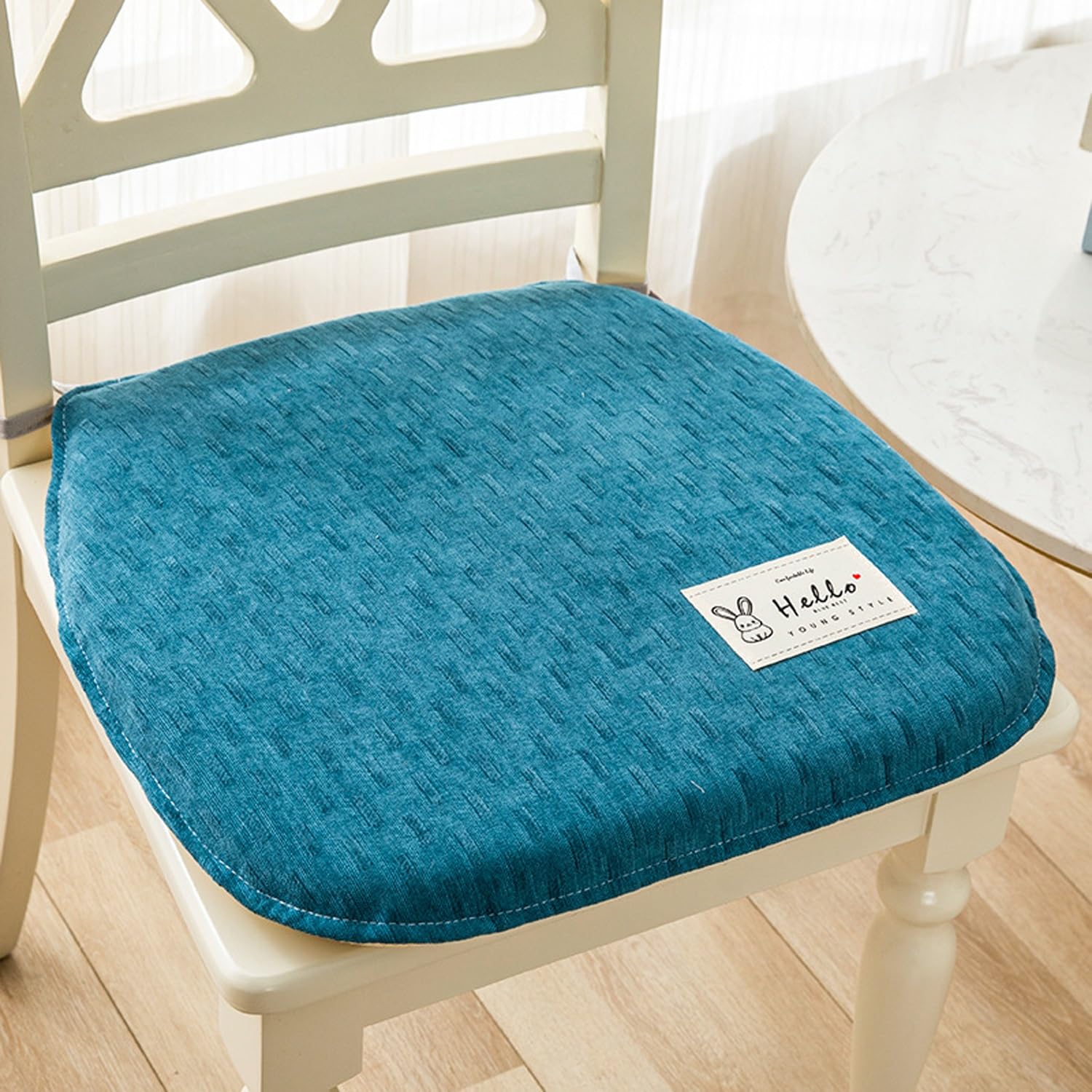 Pack 6 Cojines para Silla De Cocina con Correas De Sujeción,Cojines En Forma De U para Silla,Cojines De Asiento Cómodos Antideslizantes Lavable,Lino Grueso(#6,36x38x4cm(2pcs))