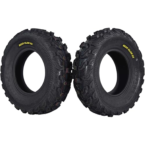 Kenda Bearclaw EX K573-25x8-12 Front Tires for All Terrain (ATV), UTV, and Side by Side (SxS) Vehicles - 6-Ply - Bear Claw EX 25x8x12 (2-Pack)