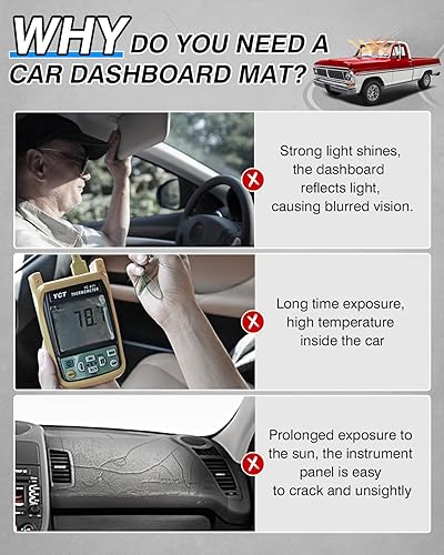 Miniatura 83 de Cartist - Funda de salpicadero, alfombrilla antideslizante, protector de rayos ultravioleta, antirreflejos