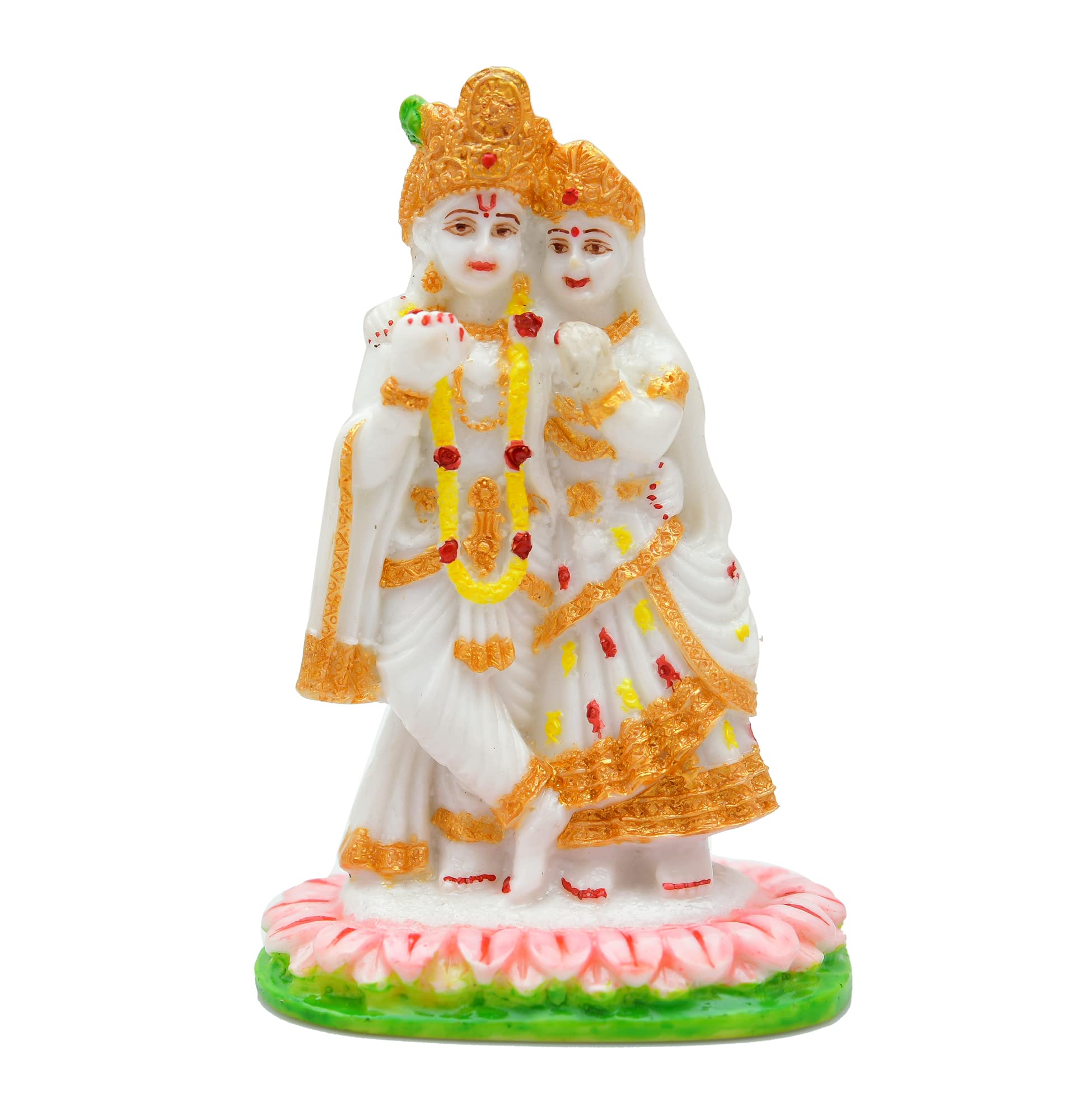 Archna Polyresin Handicraft Radha Krishna Statue for Pooja Home Office Decorative Showpiece Shree Krishna Figurine Idol Statue (4.5x3 Inch, White) - Image 5 thumbnail