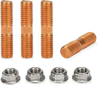 M10x1.25 50mm Filetage T3 T4 T6 4 PiècesTurbo Vis Et écrous, écrous De Bride De Kit De Goujon Turbo Haute Résistance Pour DSM 1G, EVO1~10
