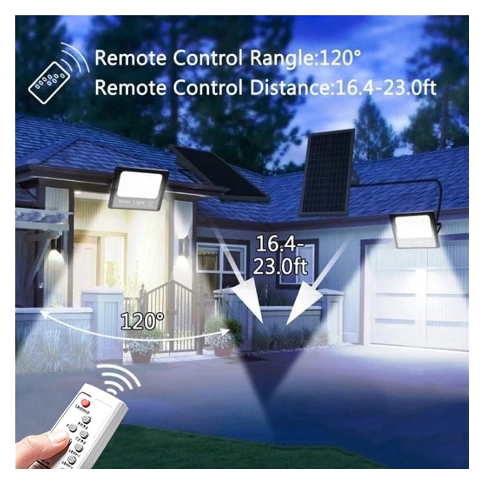 Lampa solarna zewnętrzna, 2-głowicowe zewnętrzne reflektory solarne Aluminiowy wodoodporny super jasny słoneczny kinkiet uliczny ze zdalnymi zewnętrznymi światłami słonecznymi