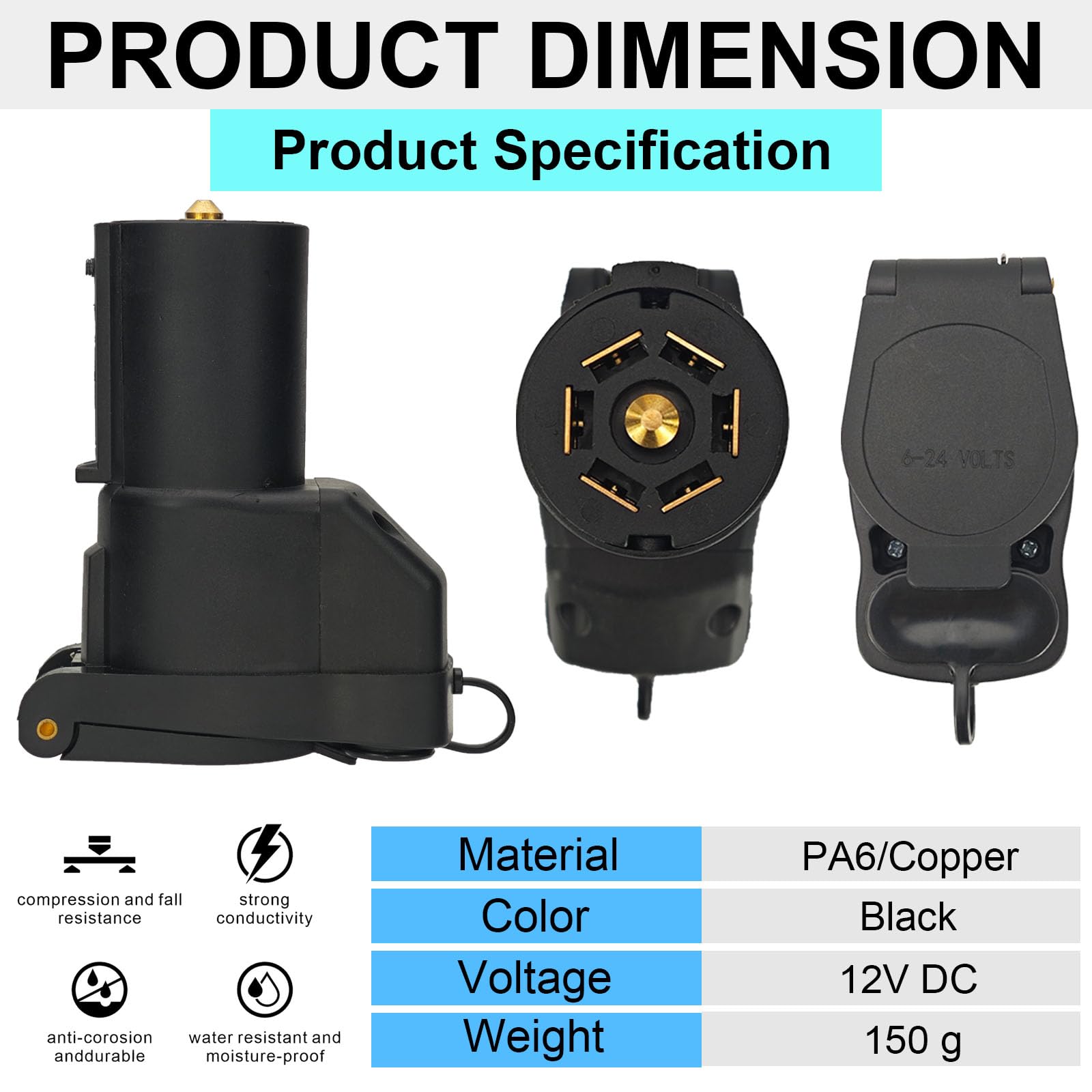 Adaptateur multi-remorquage 7 lames vers 7 lames et 4 connecteurs plats pour remorque 7 et 4 broches Design Plug and Play Double sortie 7 lames et 4 plats