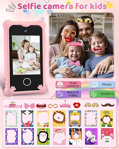 Miniatura 3 de Juguetes de teléfono para niños de 3, 4, 5, 6 años, teléfono inteligente con pantalla táctil emulada sin llamadas, sin Internet, regalos de