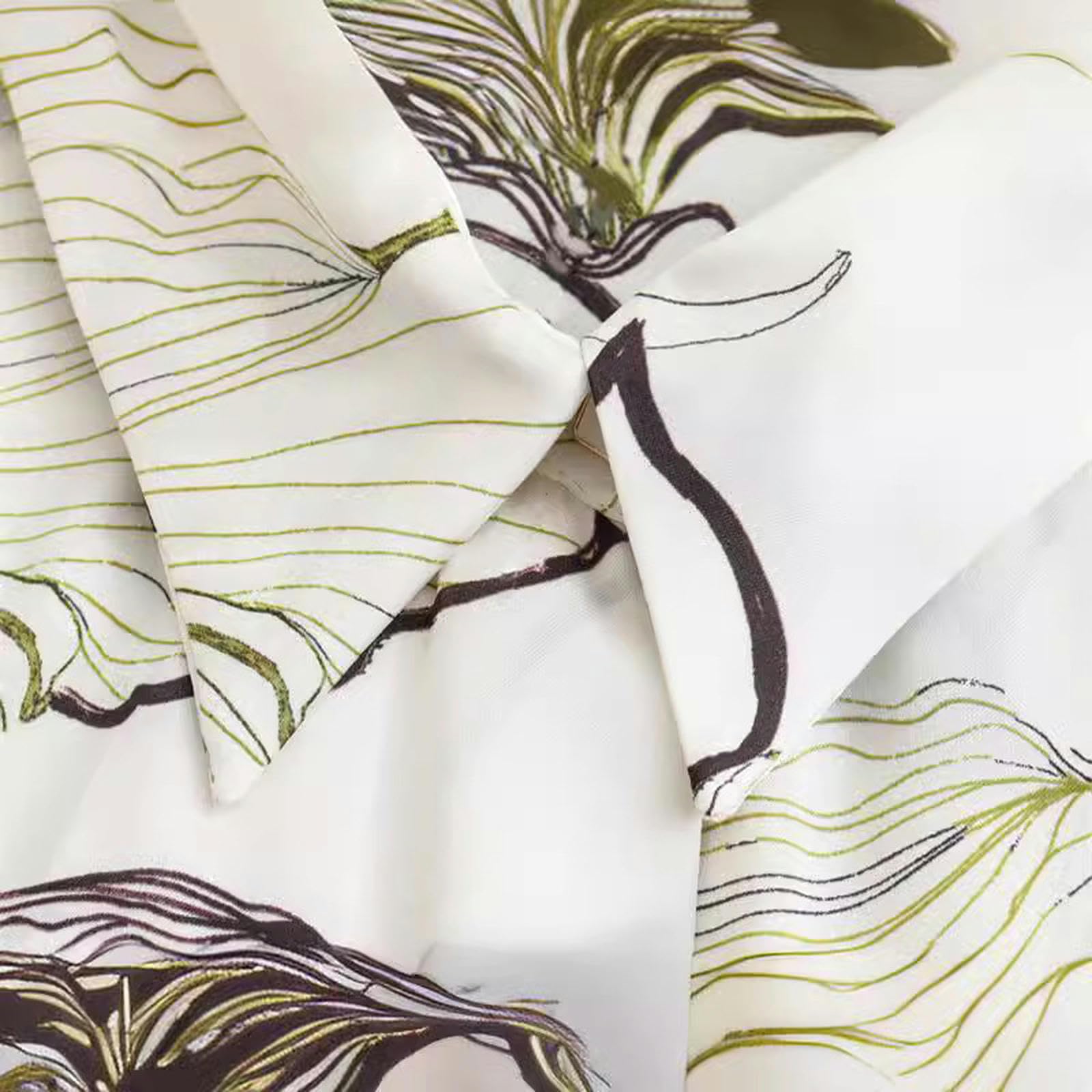 Camisa Holgada con Textura Satinada Estampada de Moda de Primavera para Mujer, Color Femenino S