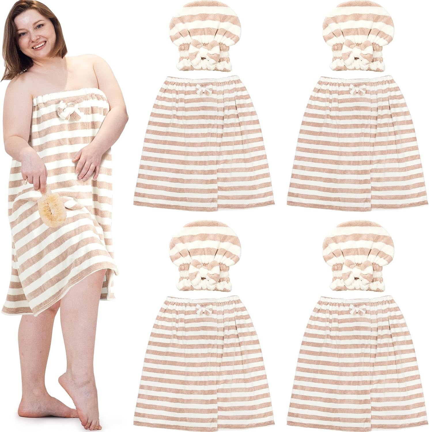 Amazon.com: Xtinmee 4 Sets Plus Size (XXL-XXXXL) Towel Wrap with Hair ...