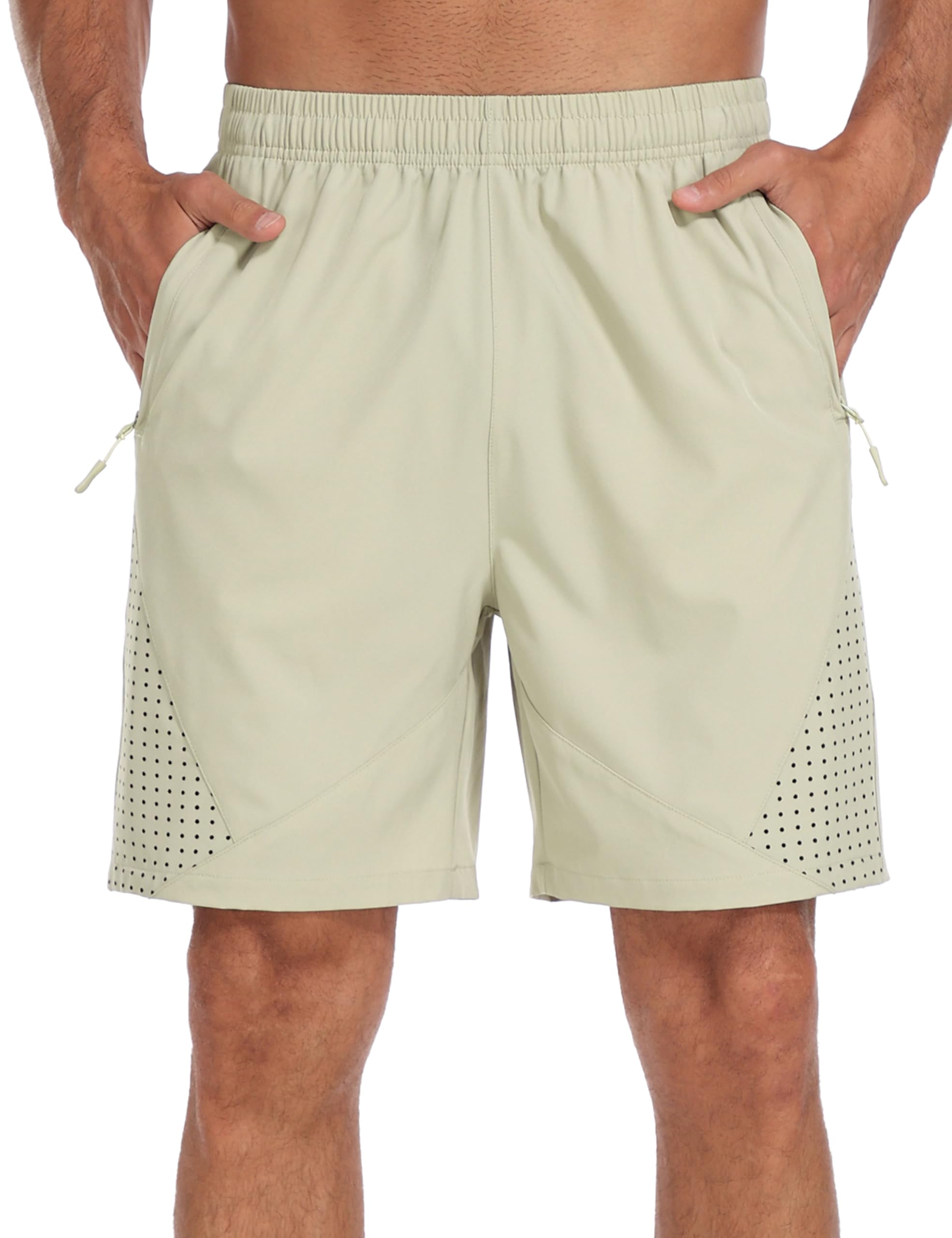 MoFiz Sportshorts Herren Kurz Trainingshose Laufshorts Leicht Schnell Trocknend Sommer Shorts Freizeithose Wandershorts mit Reißverschlusstaschen