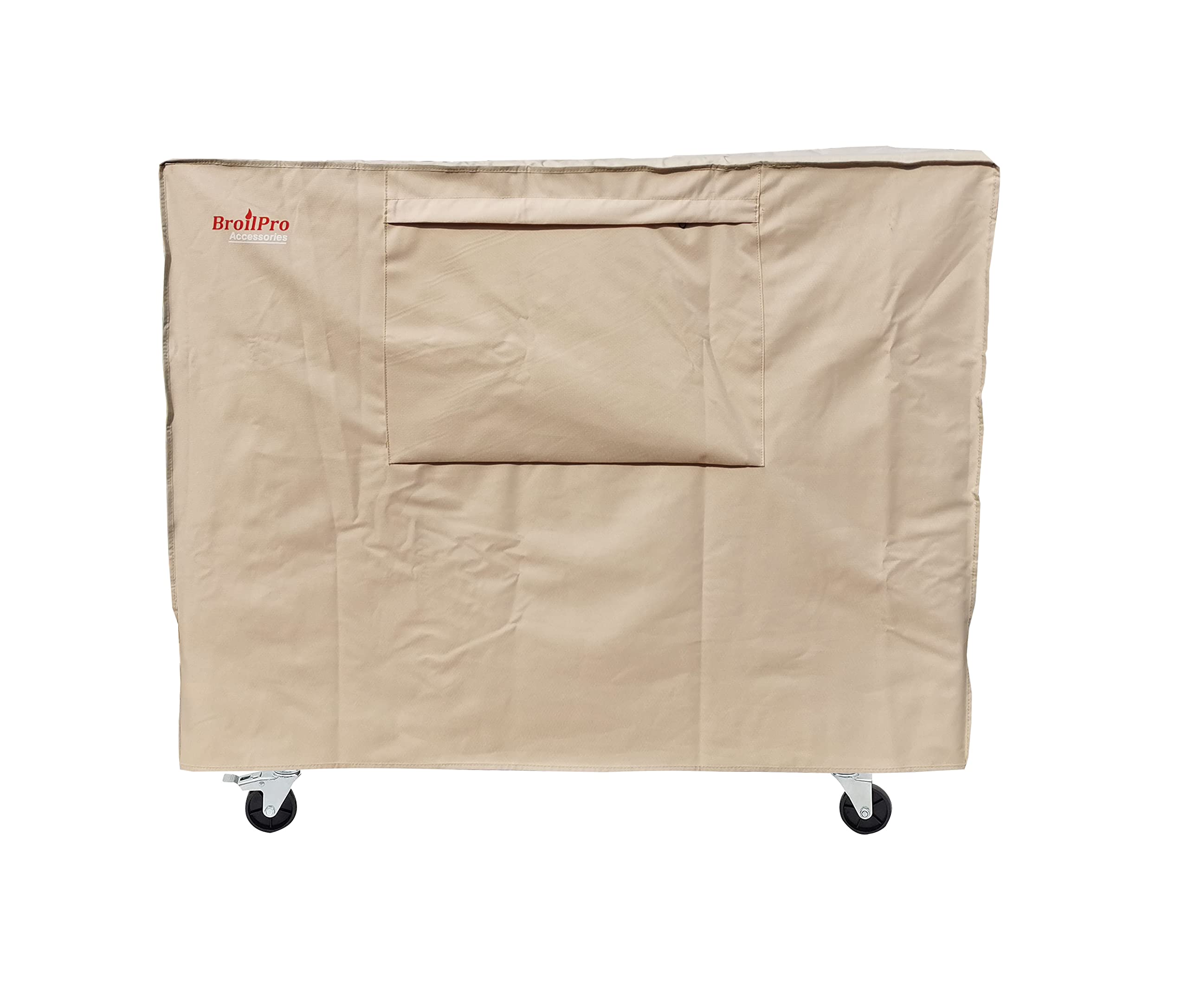 BroilPro Accessories Waterproof 80 Qt Rolling Cooler Cart Cover Fits Most Patio Ice Chest Party Cooler Upto 34L x 20W x 32H inch-Beige…