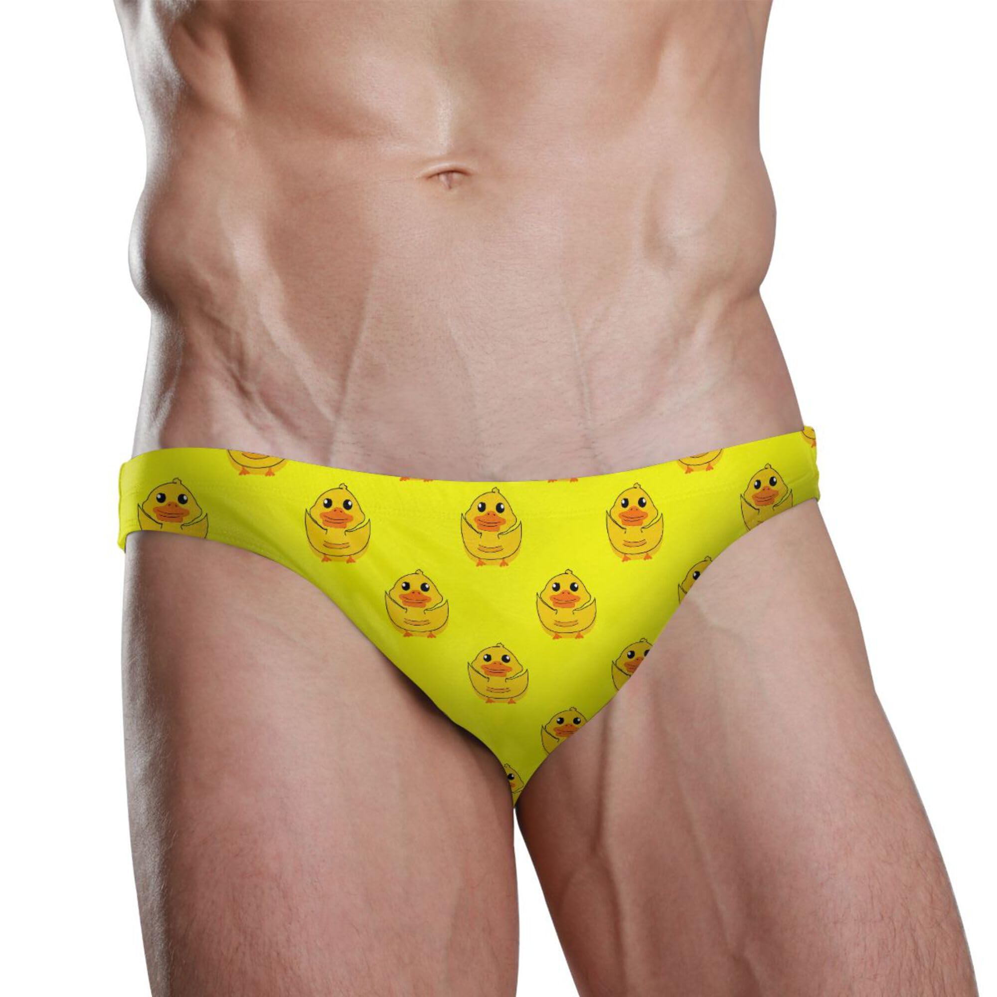 Men's Swim Briefs Cute Yellow Rubber Duck Swimsuit Beach Swimwear Bikini M B0404248