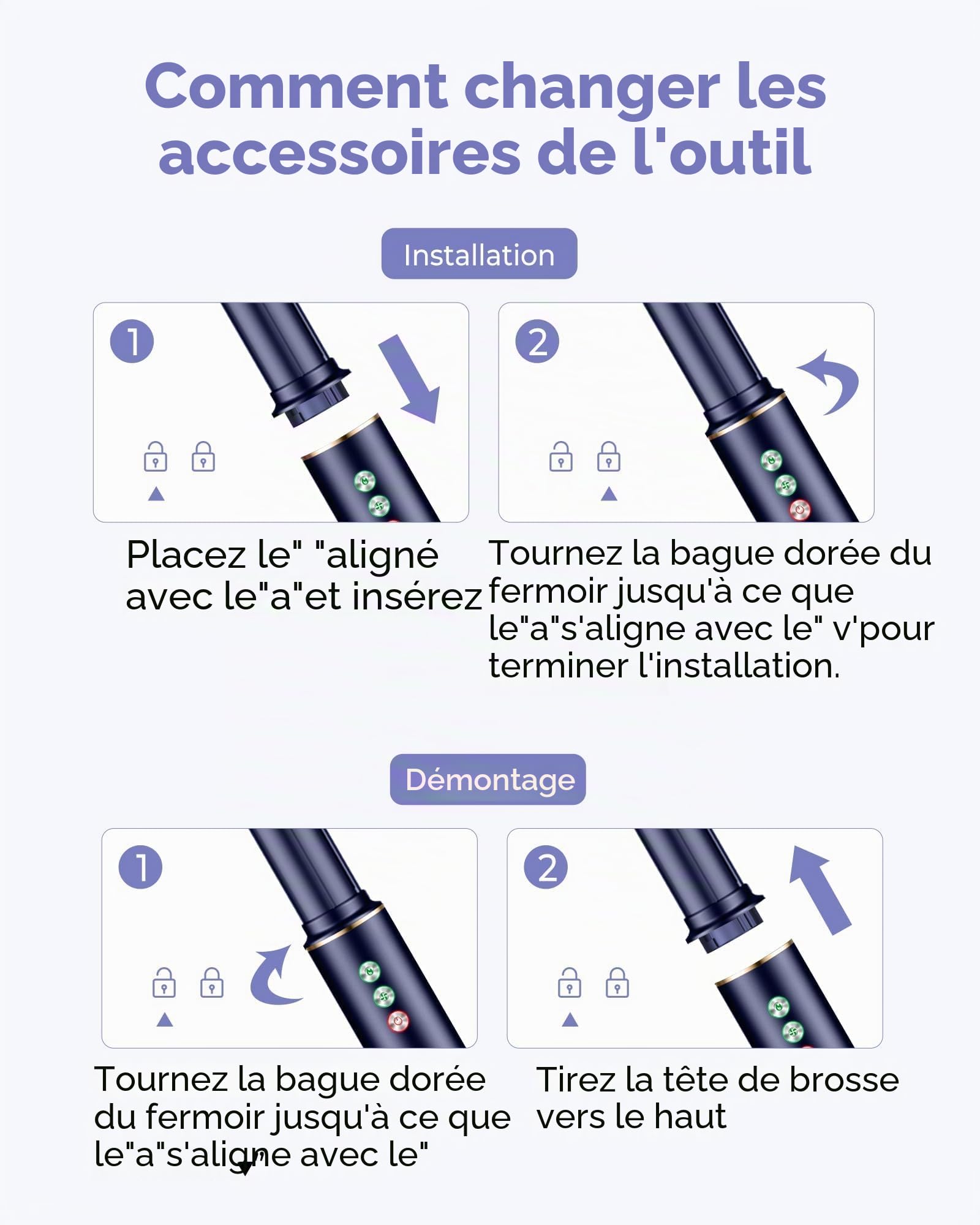 MogaWave Seche Cheveux 5 en 1 Air styler avec Sèche-cheveux de 110000 tr/min 20M/S pour un Séchage Rapide, Hair Styler de 320 Millions d'Ions avec Fer A Boucler, Brosse Lissante ＆ Brosse Volumisante