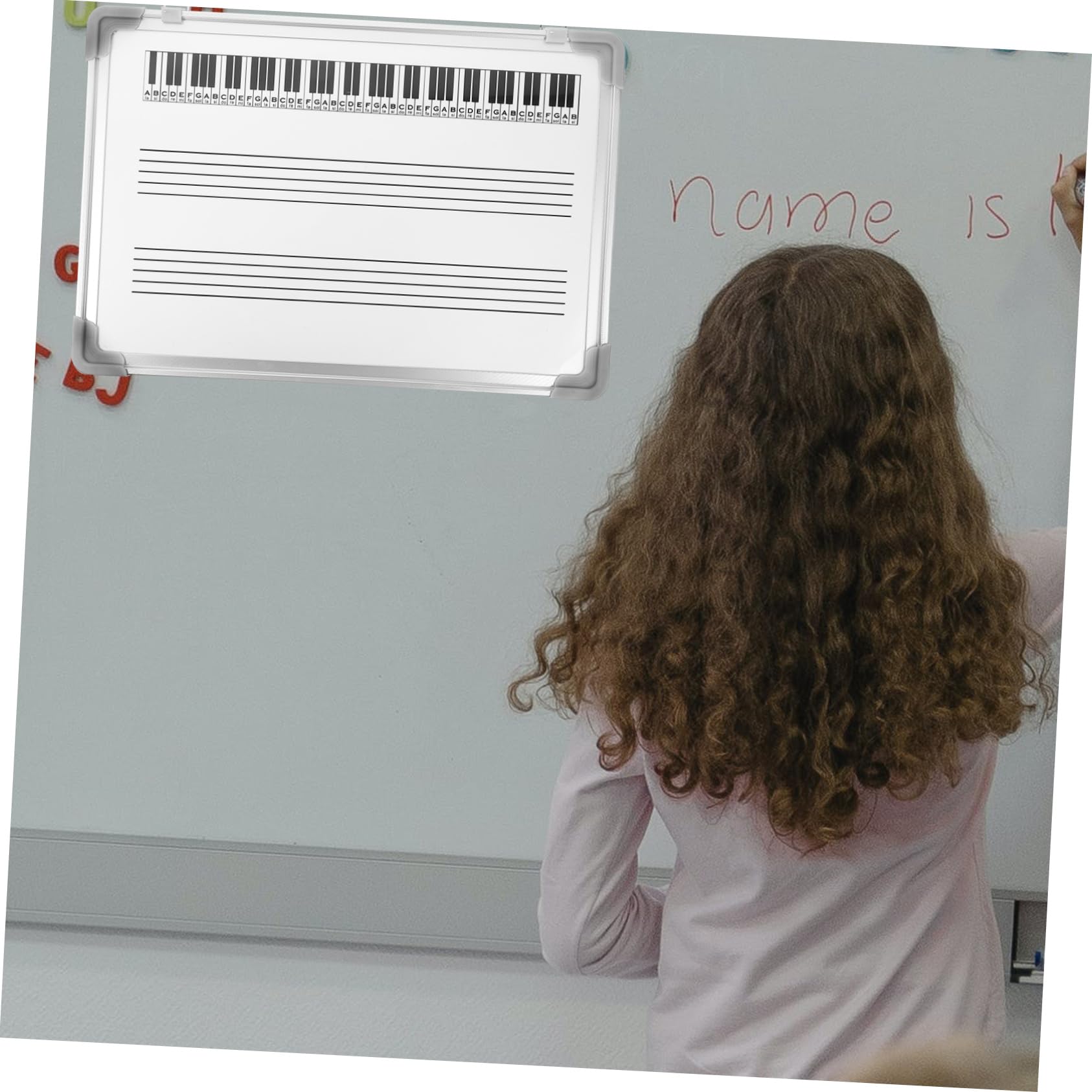 DOITOOL Pizarra para Pentagramas Musicales de Metal y Aleación Resistente y Lisa, Adecuada para Educación Musical en Casa y Enseñanza de Estudiantes