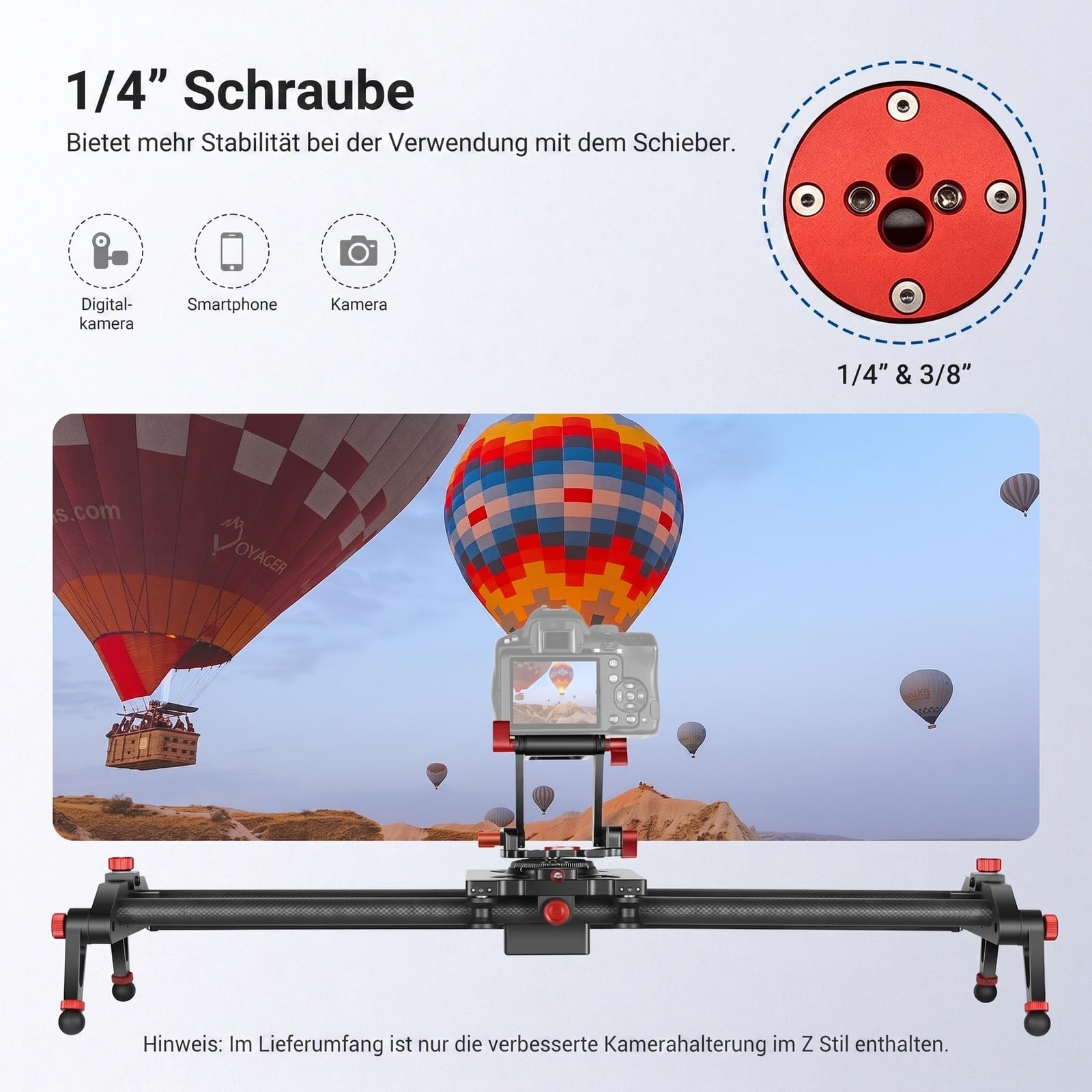 Neewer verbesserter Z Flex Neigekopf Z Stativkopf mit 4 Einstell-/Fixierknöpfen Schnellwechselplatte und Wasserwaage für Stativ-/DSLR-Kameras Camcorder Belastung bis zu 6,6 Pfund