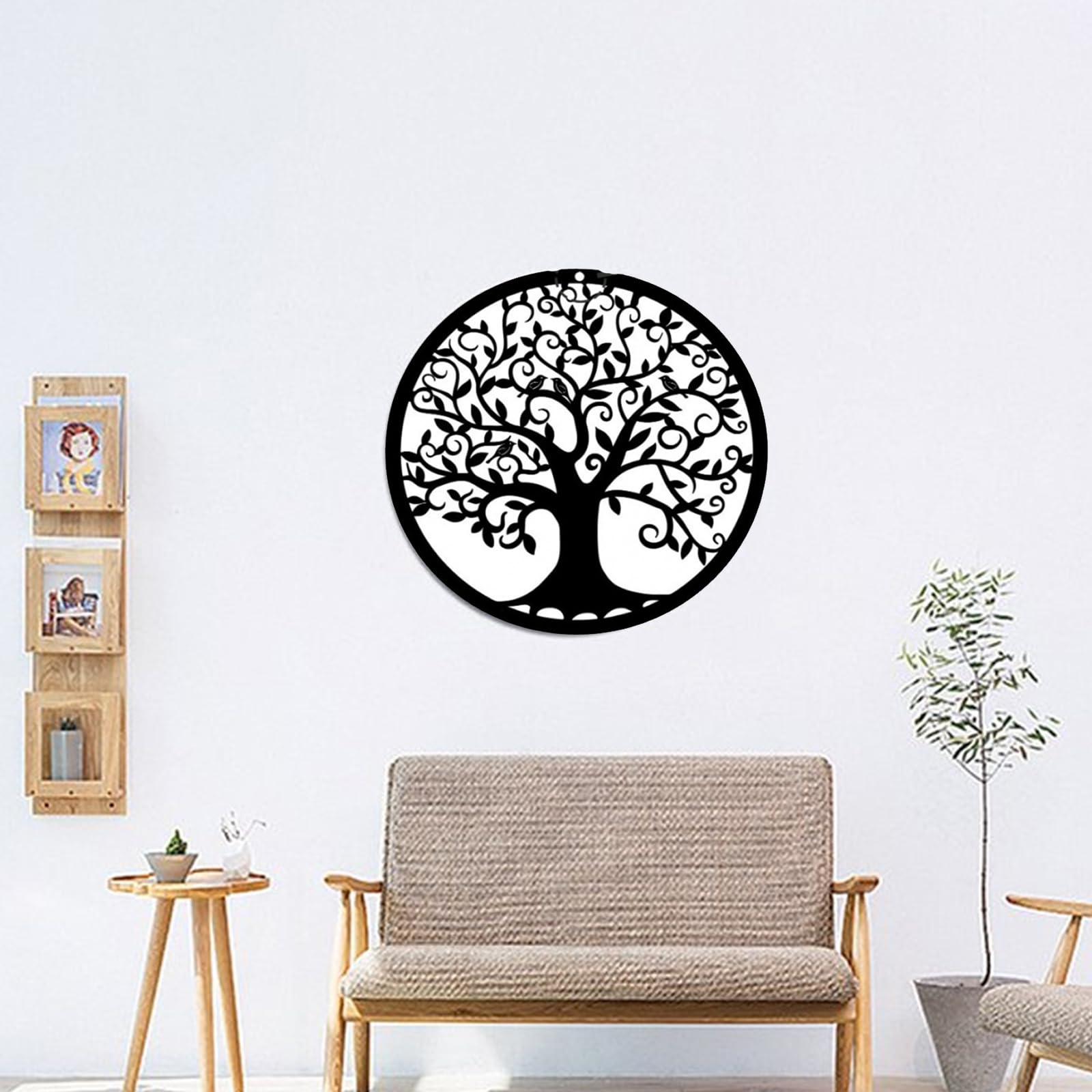 Decorazione Murale Albero Della Vita In Metallo MEIYIFAN – Silhouette Con Uccelli, 30x30 Cm, Antiruggine Per Interni/Esterni - 4