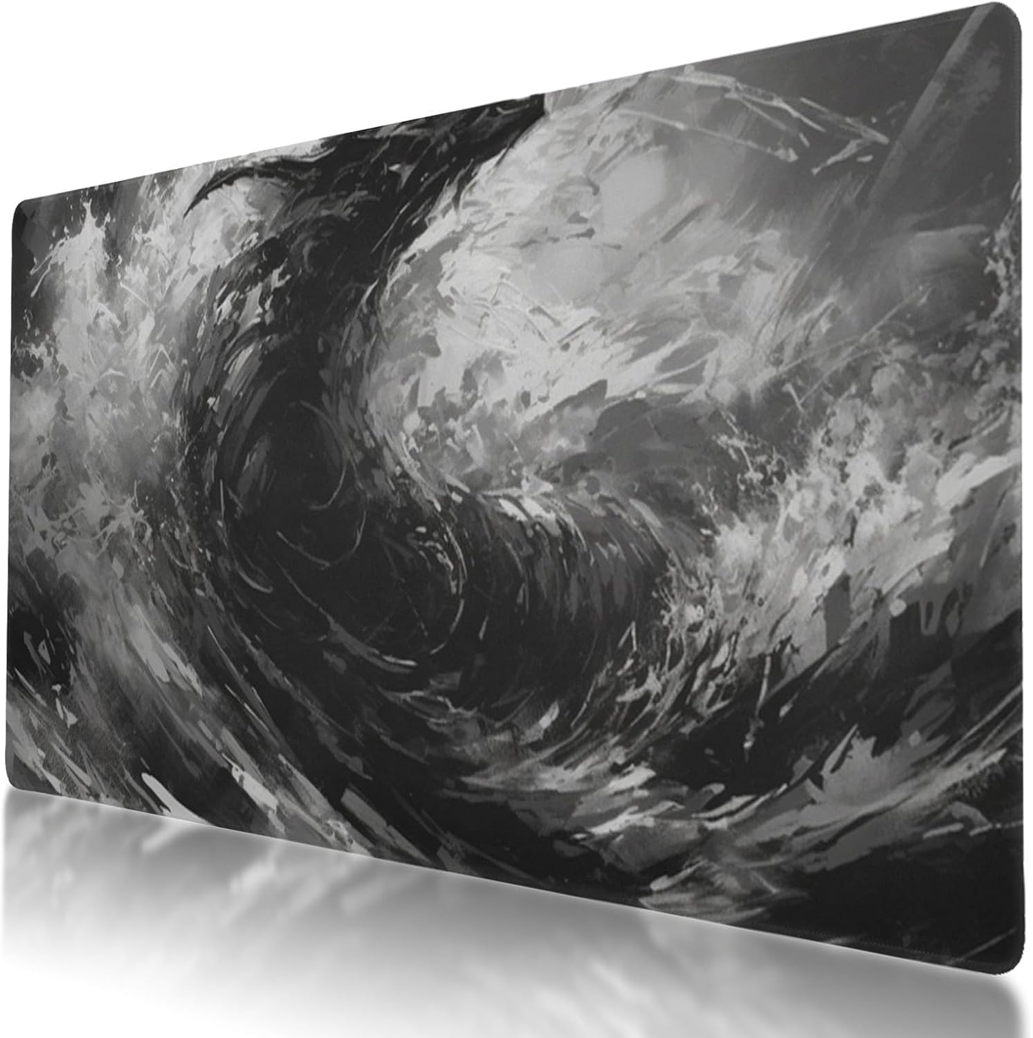 Large Size Impressionist Style Print Gaming Mouse Pad 35.5 x 16 Inch, Stitched Edges, Anti-Slip Base, Waterproof Surface