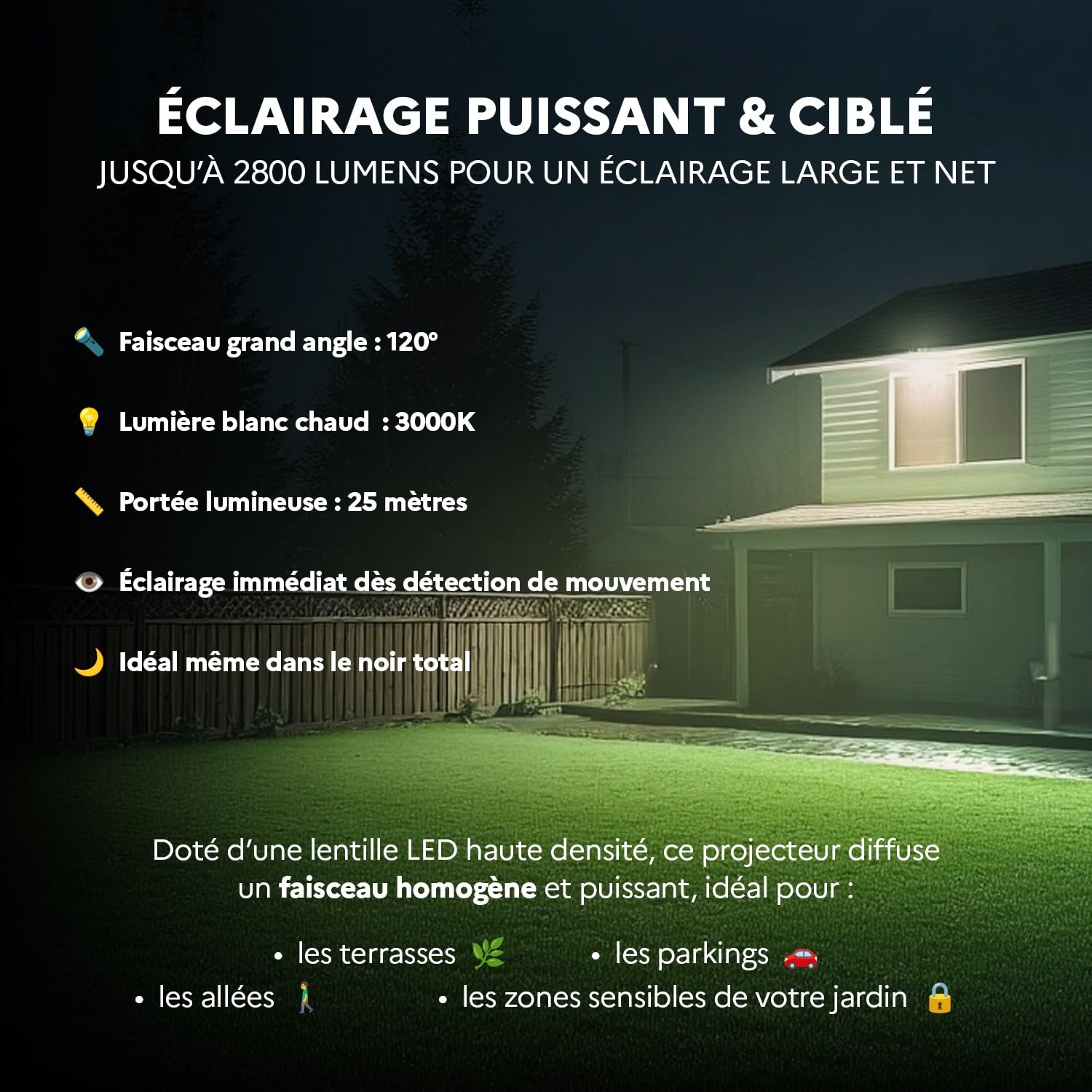 Europalamp - Projecteur LED Solaire 30W – 4200 Lumens, Détecteur de Mouvement, Étanche IP65, Éclairage Extérieur avec Capteur, Lampe de Sécurité Autonome pour Jardin, Terrasse, Garage