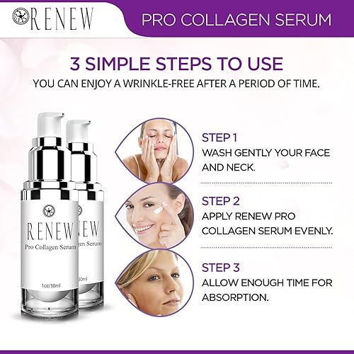 Miniatura 6 de Renew Pro Collagen Serum de Renew Skincare Day/Night Collagen Serum para mejorar la tez, hidratar profundamente, disminuir las líneas finas y las