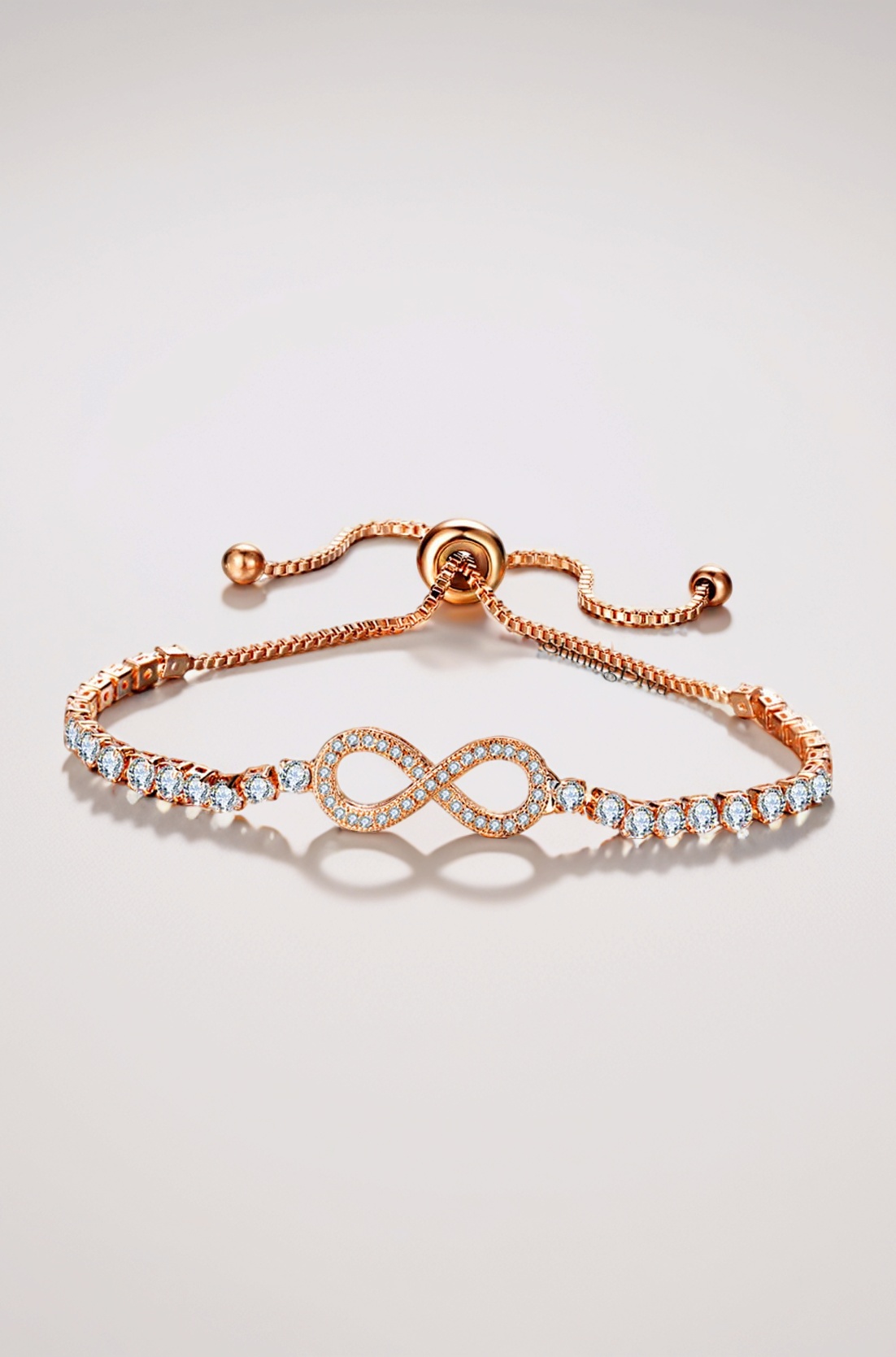 Shining Diva Fashion Endless Love Crystal Infinity Bracelet for Women CZ Diamonds Latest Stylish Adjustable Charm Tennis Bracelet for Girls