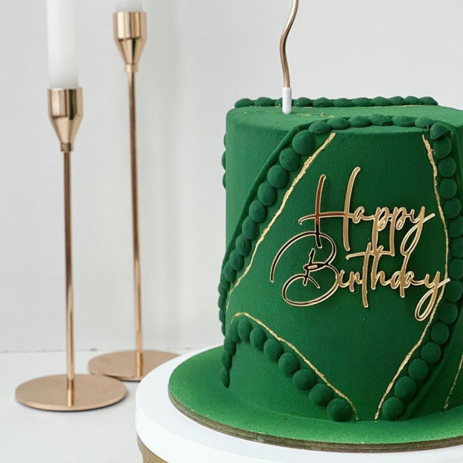 3 Goldene Happy Birthday Cake Topper – Wiederverwendbar Mit Spiegel-Effekt Für Strahlende Kuchen-Deko