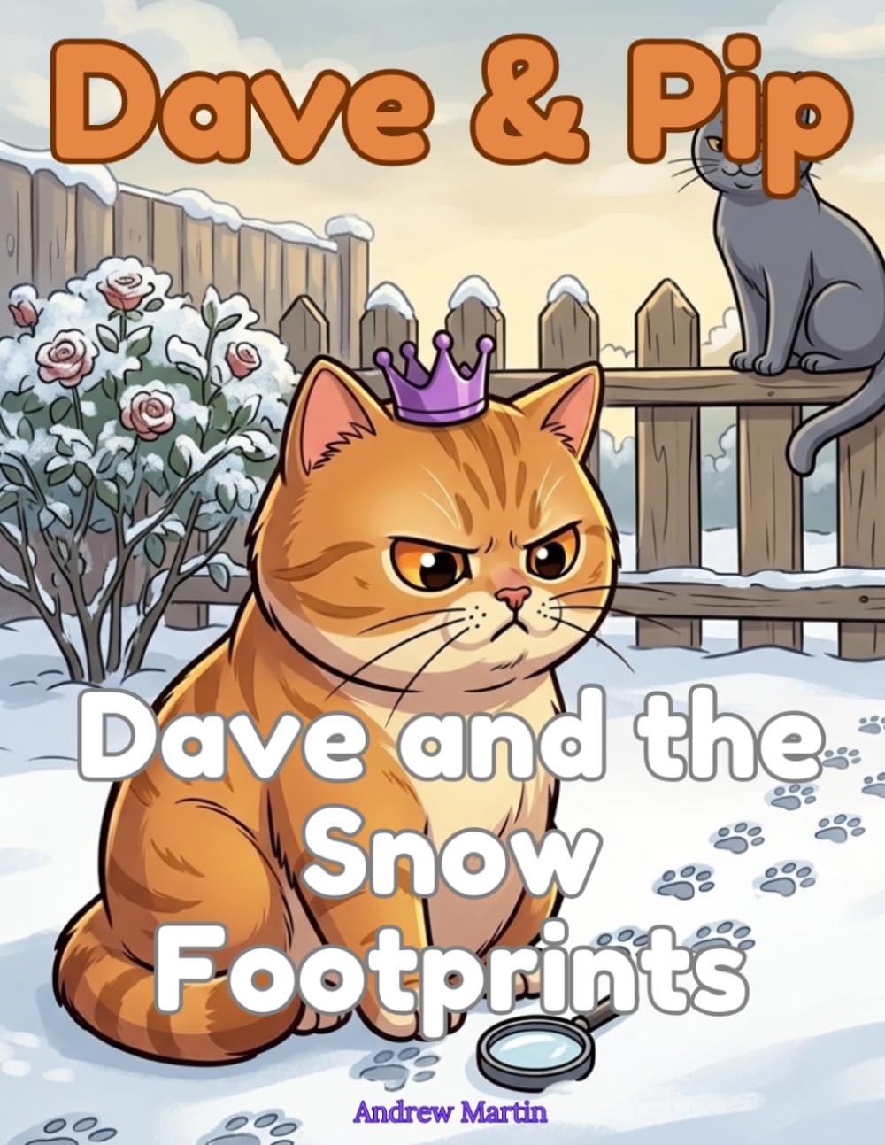 Dave & Pip: Dave and the Snow Footprints: A Funny Cat Mystery and Colouring Book for Kids Ages 5-9 (Dave & Pip: Standalone Stories)