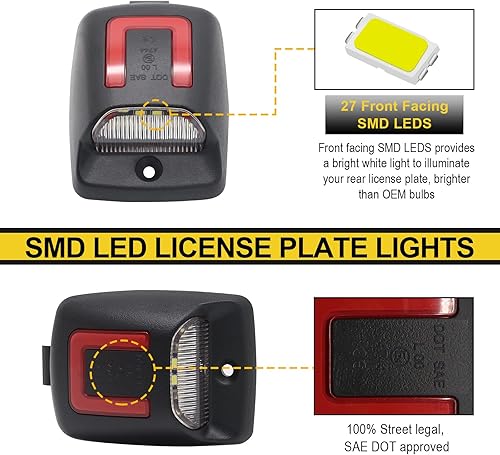 Miniatura 3 de R&F Auto Tubo de neón OLED rojo de repuesto para placa de matrícula Tacoma 2005-2015  Tundra 2000-2013 lámpara de etiqueta de camioneta 6000 K