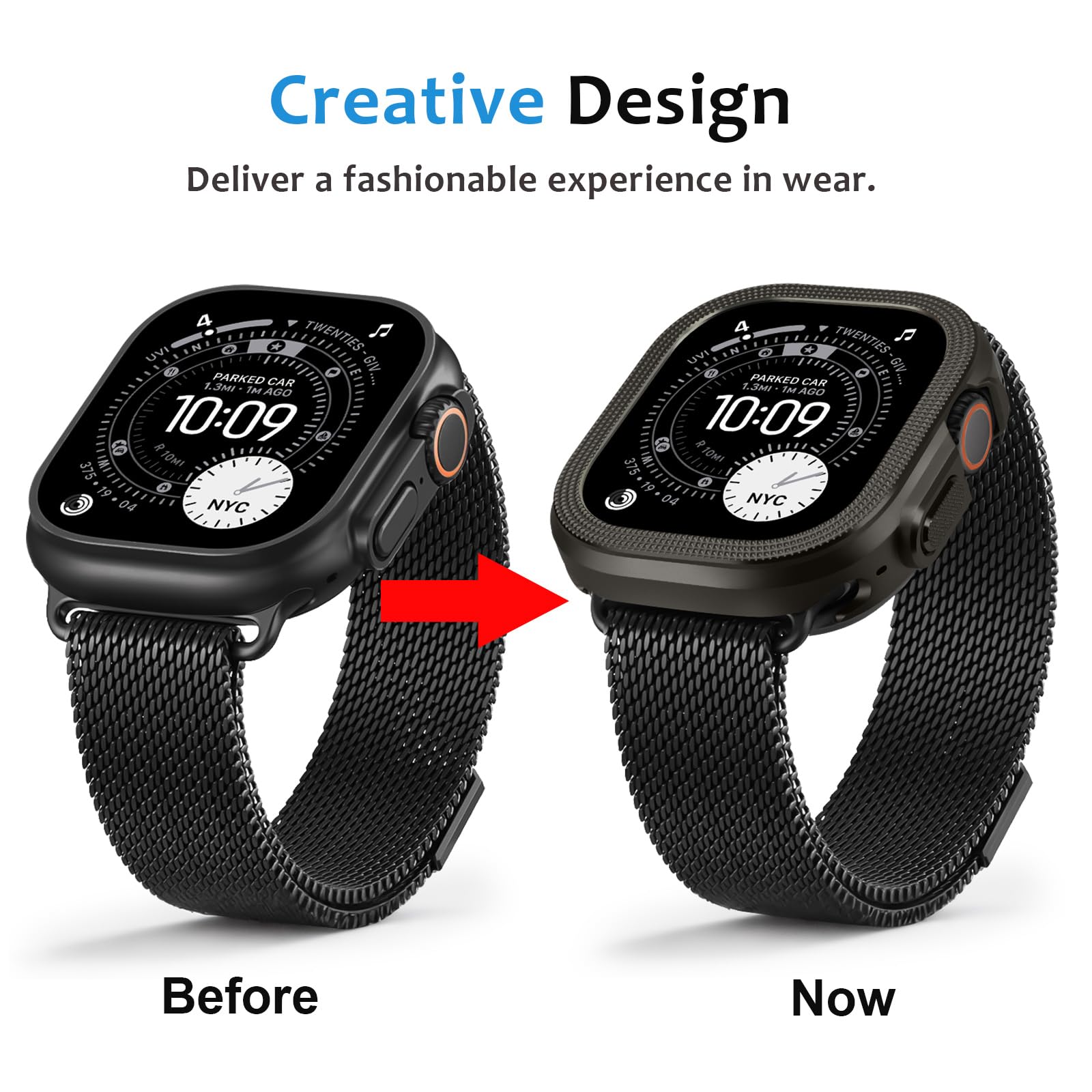 Amizee 2 en 1 Coque Compatible avec Apple Watch Ultra 3/2/1 49mm avec la Couverture Arrière, Rugged Résistant aux Chocs Bumper Résistant Protecteur Coque pour iWatch 49mm, Graphite