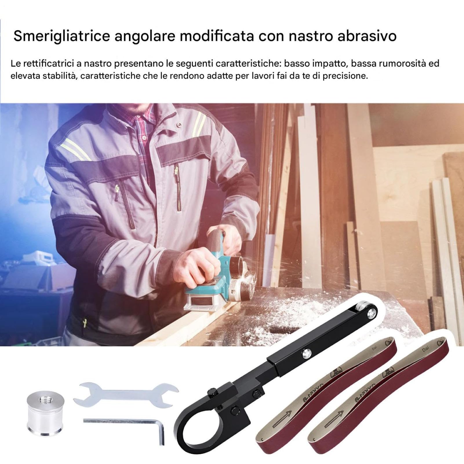 Adattatore per smerigliatrice angolare - Kit di conversione per levigatrice a nastro 100/115/125