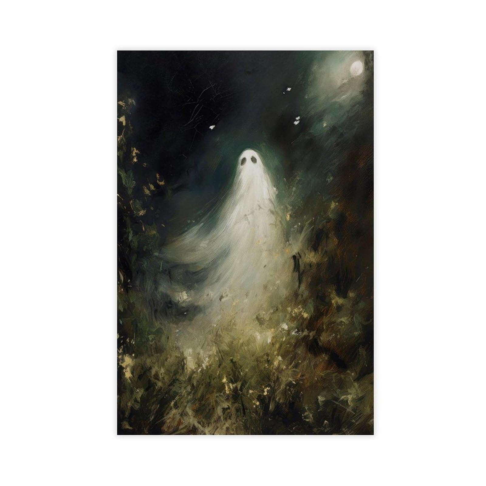 Bareronor Green Ghost Poster Canvas Poster Bedroom Decor Landscape Office Room Decor Gift 12" L X 18" W