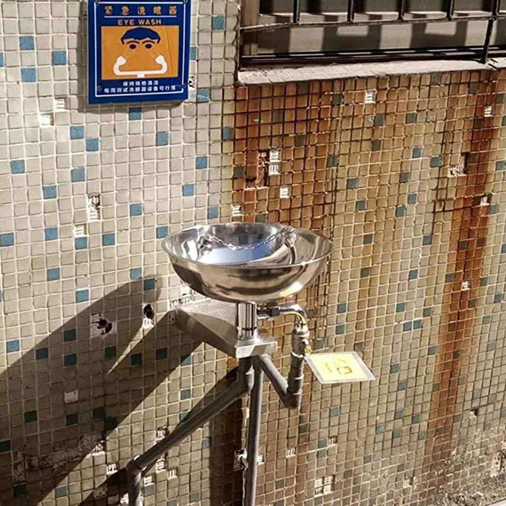Stations de Lavage oculaire avec Panneau de Lavage oculaire Gratuit - Station de Lavage oculaire Murale en Acier Inoxydable avec Deux têtes de pulvérisation et Couvercle