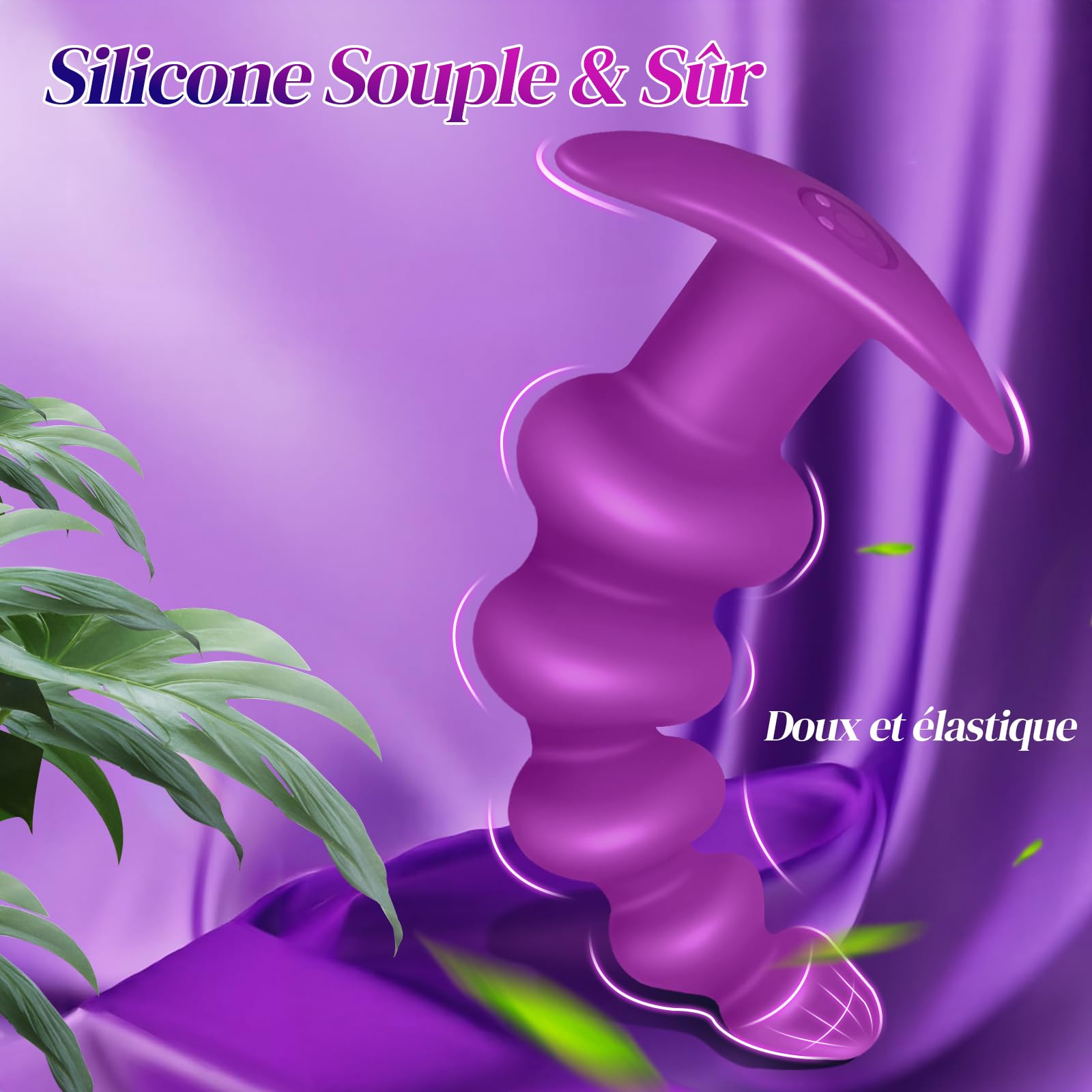 Plug Anal Vibromasseurs Gode Homme Pour Anus avec 10 Modes de Vibration APP | Silicone médical ultra-doux, charge magnétique rapide, étanche, design ergonomique et nettoyage facile